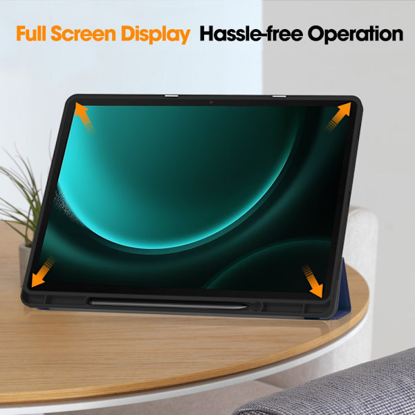 SKALO Samsung Tab S9+/S9 FE+ Trifold Suojakotelo - Tummansininen Dark blue