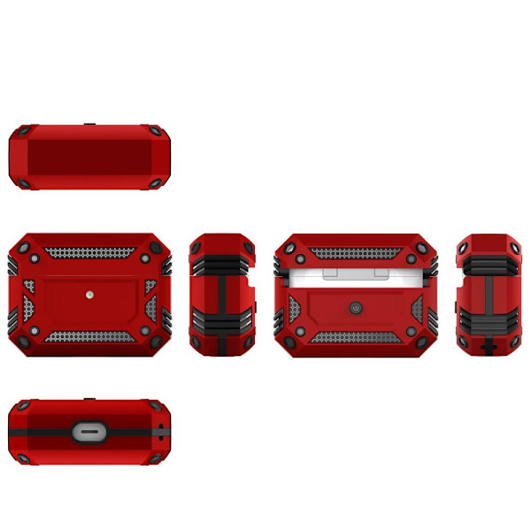 SKALO AirPods Pro Shockproof Armor suojakuori - Punainen Red