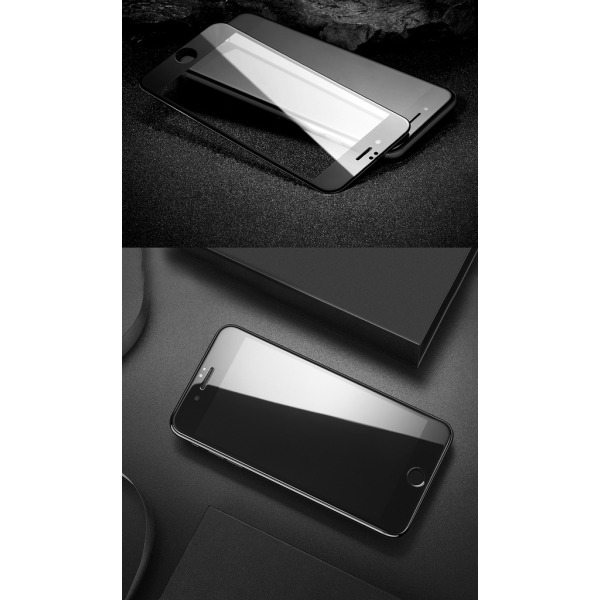 SKALO iPhone 7/8 Plus Heltäckande Skärmskydd Härdat Glas - Svart Svart