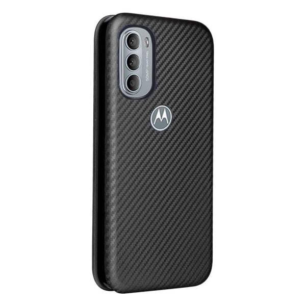 SKALO Moto G31 / G41 Carbon Fiber Plånboksfodral - Svart Svart