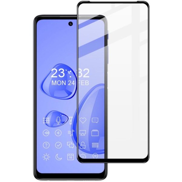 SKALO Moto G51 Heltäckande Skärmskydd Härdat Glas - Svart Black