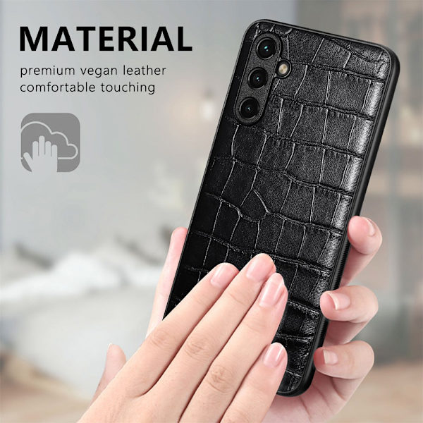 SKALO Samsung A54 5G Crocodile PU Leather Hybrid Cover - Sort Black