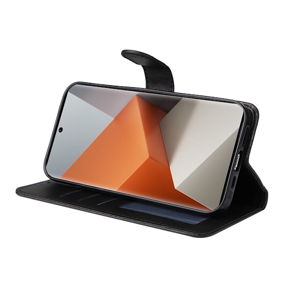 SKALO Xiaomi Redmi Note 13 Pro+ PU-Läder Plånboksfodral - Fler färger Svart