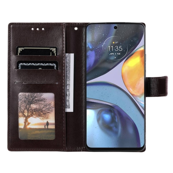 SKALO Motorola Moto G22 Mandala Flip Cover - Brun Brown