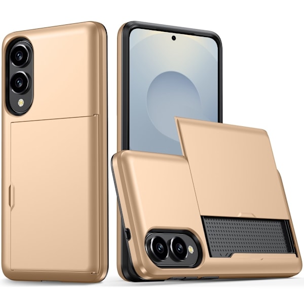 SKALO Samsung S25 Edge Armor Kortholder Cover - Guld Gold