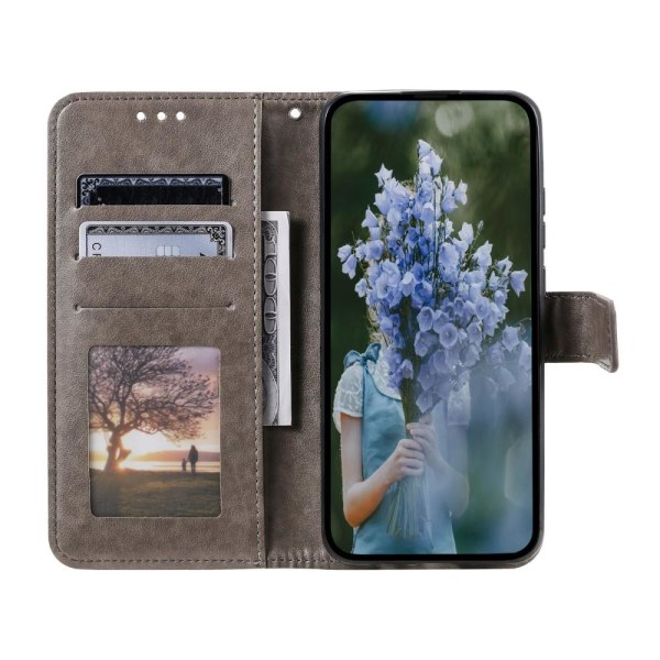 SKALO Samsung A34 5G Mandala Plånboksfodral - Grå grå