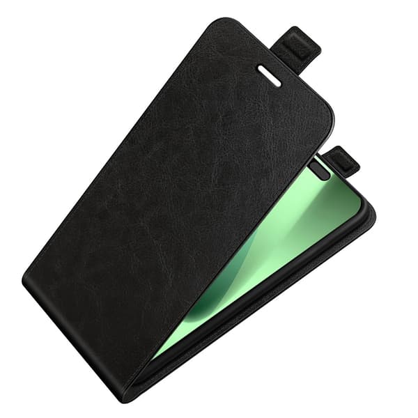 SKALO Vertical Flip PU-Læder Flip Cover til iPhone 18 Pro - Sort Black