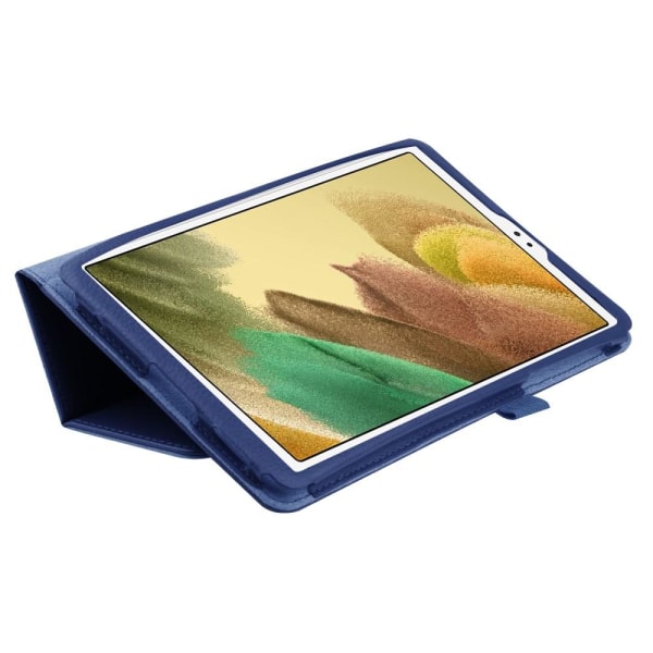 SKALO Samsung Tab A7 Lite Duofold Litchi Fodral - Mörkblå Mörkblå