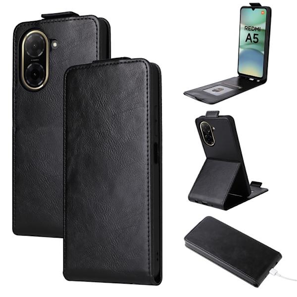 SKALO Xiaomi Redmi A5 4G Vertikalt PU-læder cover Cover - Sort Black