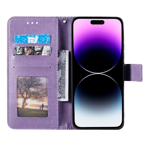 SKALO iPhone 16 Plus Mandala Flip Cover - Lilla Purple