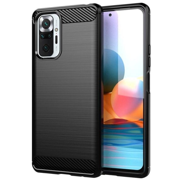 Stöttåligt Armor Carbon TPU-skal Xiaomi Redmi Note 10/10S Black
