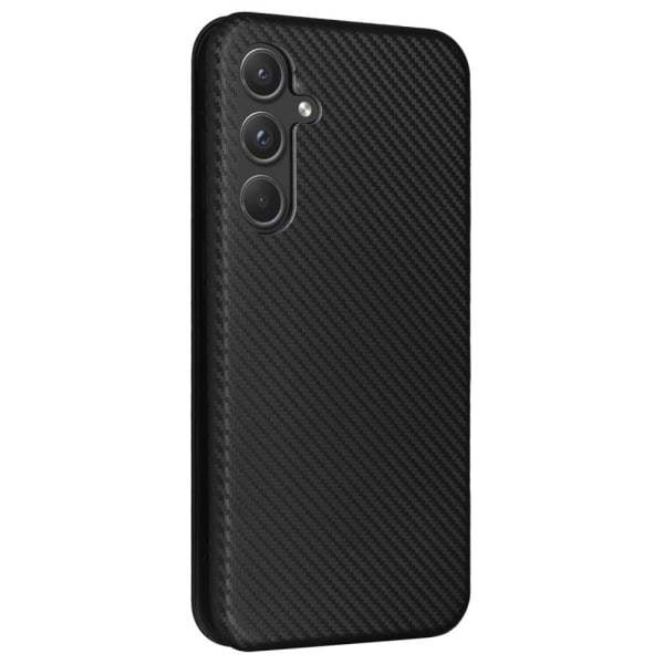 SKALO Samsung A35 5G Carbon Fiber Plånboksfodral - Svart Svart