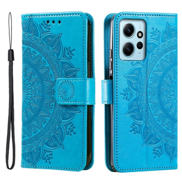 SKALO Xiaomi Redmi Note 12 4G Mandala Plånboksfodral - Blå Blå