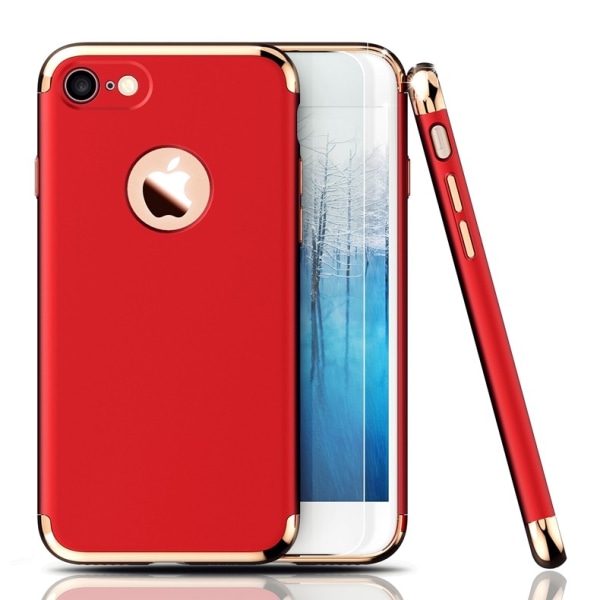 Design skal 3 i 1 guldkant till iPhone 7 - fler färger Röd