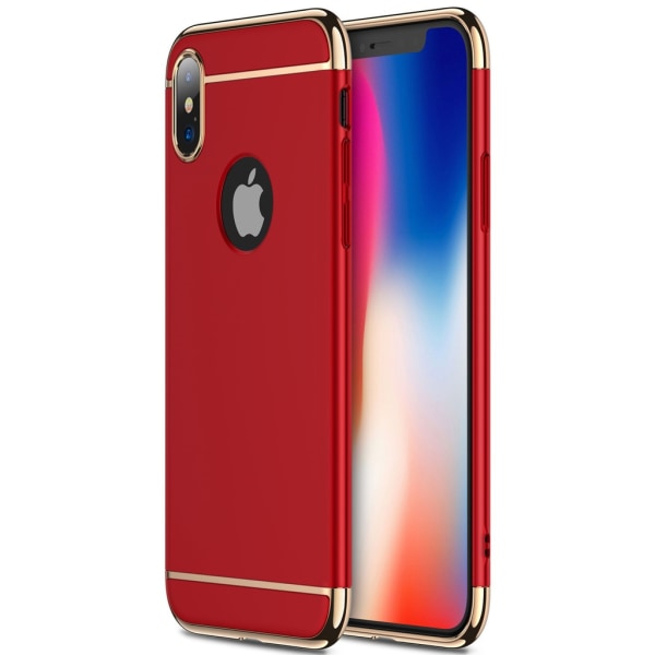 Design-kuori 3 in 1 kultainen reuna iPhone X:lle - enemmän värejä Silver