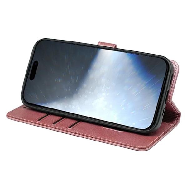 SKALO iPhone 16 Pro Flip Cover m. pung i PU-læder - Rosa guld Pink gold