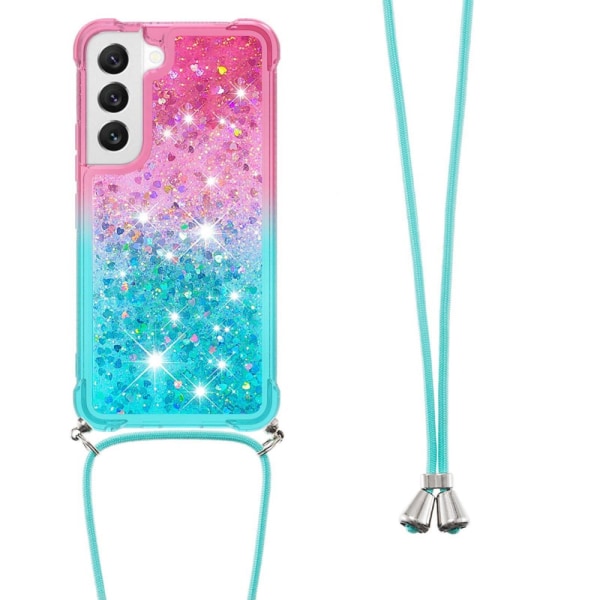 SKALO Samsung S23 Juoksuhiekka Glitter Mobile kaulapanta - Pinkk Multicolor