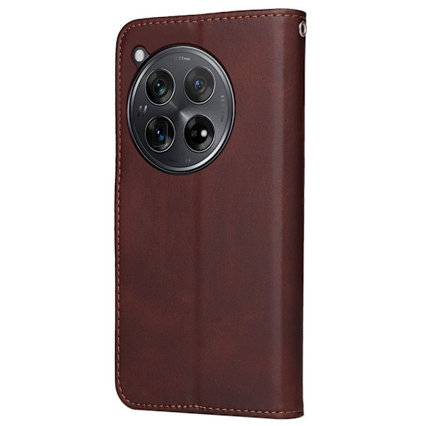 SKALO OnePlus 12R 5G PU-Läder Plånboksfodral - Fler färger Brun