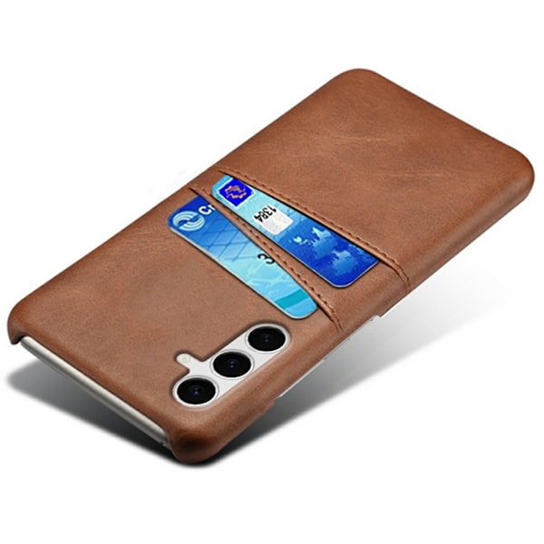 SKALO Samsung S25+ PU-Läder Korthållare Skal - Brun Brun