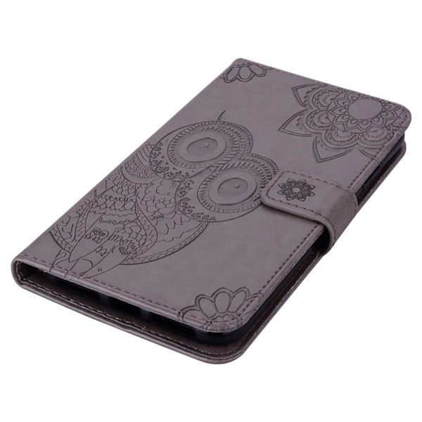 SKALO Motorola Moto G23 4G Mandala Owl lompakkokotelo - Harmaa Grey