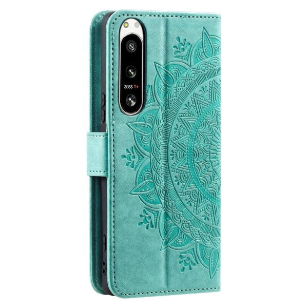 SKALO Sony Xperia 5 IV 5G Mandala Flip Cover - Turkis Turquoise