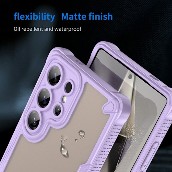 SKALO Samsung S25 Ultra Armor Hybrid Frosted Suojakuori - Violetti Purple