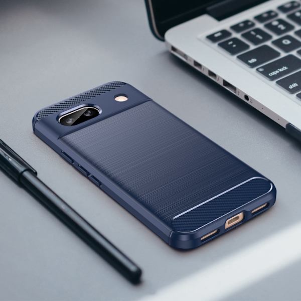 SKALO Google Pixel 8a Armor Carbon Stöttåligt TPU-skal - Fler färger Blå