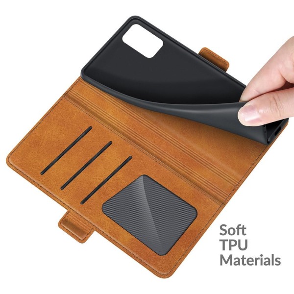 SKALO Samsung A02s / A03s Premium Wallet Case - Lysebrun Light brown