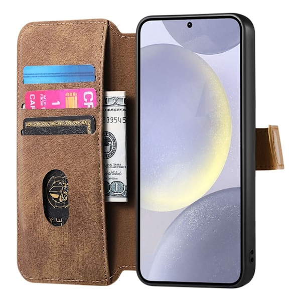 SKALO Samsung A36 5G SW-01 Retro PU-Läder Plånboksfodral - Brun Brun