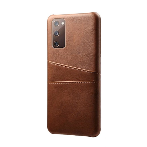SKALO Samsung S20 FE PU-Läder Korthållare Skal - Brun Brown