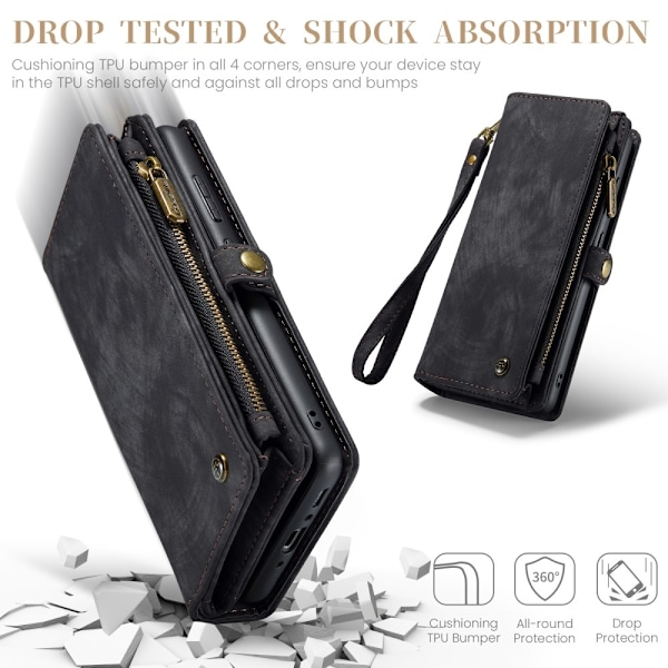 CaseMe Samsung A36 5G 008 BIg Wallet 2in1 Magnet Plånboksfodral - Svart Svart
