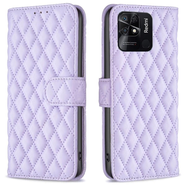 SKALO Xiaomi Redmi 10C BINFEN COLOR Tikattu Lompakko - Violetti Purple
