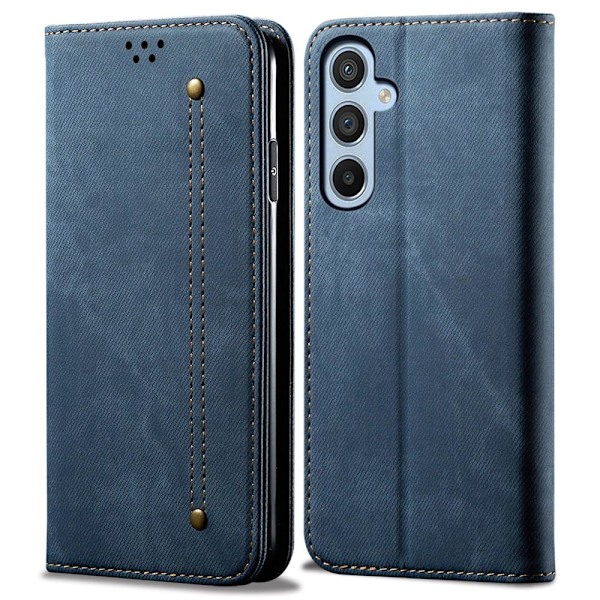 SKALO Samsung A54 5G Jeans Flip Cover - Blå Blue