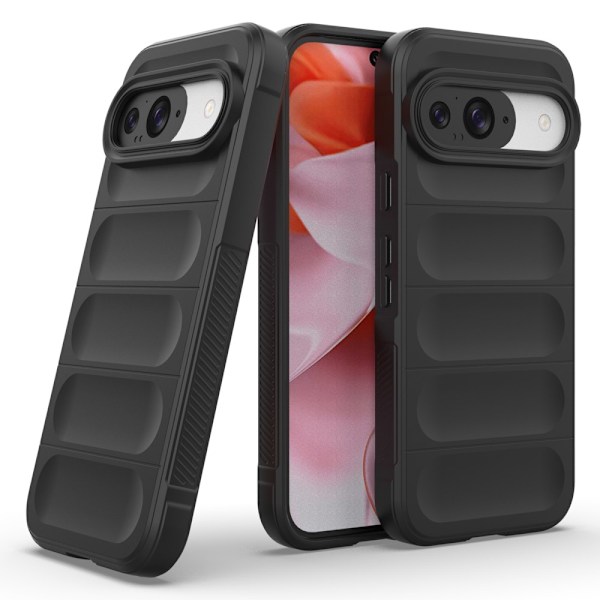 SKALO Google Pixel 9/9 Pro Rugged Bumpers TPU-suojakuori - Musta Black