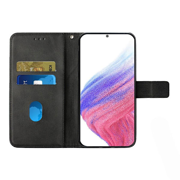 SKALO Samsung A54 5G Embossed Plånboksfodral i PU-Läder - Svart Svart