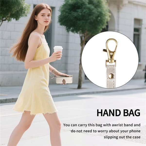 SKALO PU-Läder Lövdesign Plånboksfodral för iPhone 17 Pro Max - Beige Beige