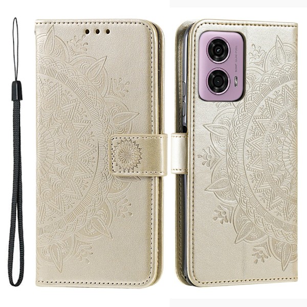 SKALO Motorola Moto G85 5G Mandala Plånboksfodral - Guld Guld