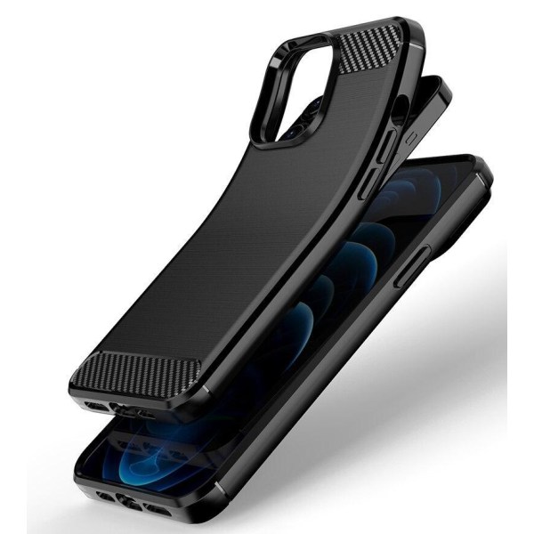 SKALO iPhone 13 Pro Max Armor Carbon Stødsikker TPU-cover - Vælg Black