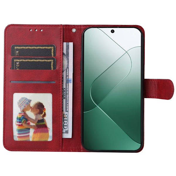 SKALO Xiaomi 14 5G PU-læder Pungetui - Vælg farve Red