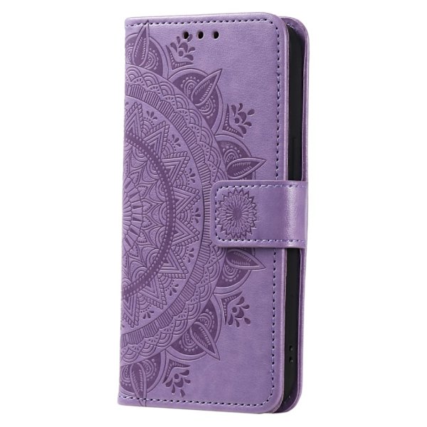 SKALO Samsung S24 FE Mandala lompakkokotelo - Violetti Purple