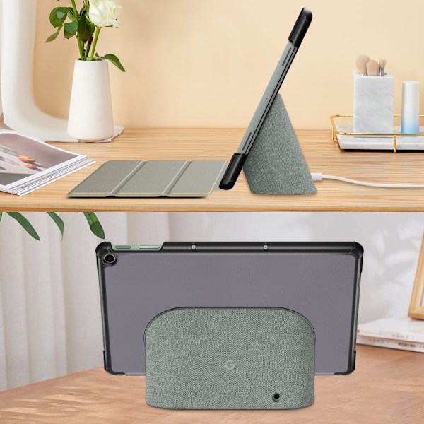 SKALO Google Pixel Tablet Trifold Suojakotelo - Harmaa Grey