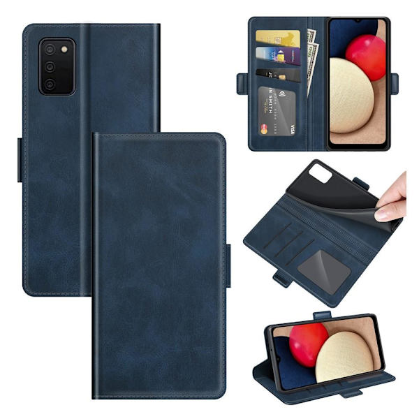 SKALO Samsung A02s / A03s Premium Plånboksfodral - Blå Blue