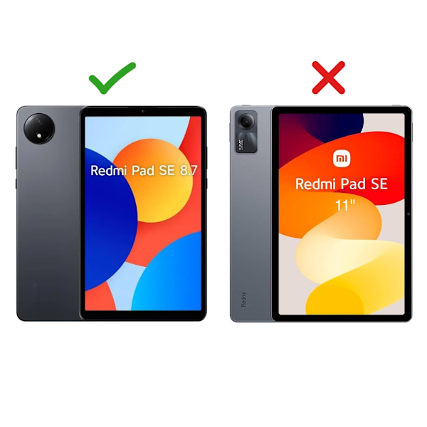 SKALO Xiaomi Redmi Pad SE 8.7 Armor 360 kahva olkahihna+Näytönsuoja Kotelo - Musta Black