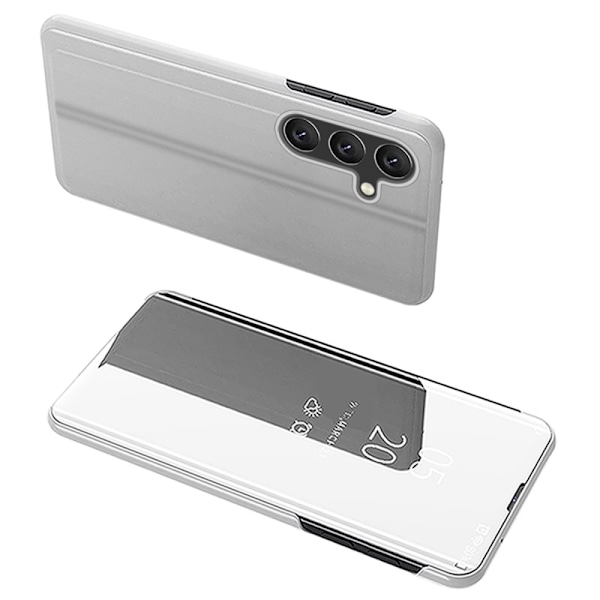 SKALO Samsung A26 5G Clear View Plånboksfodral - Silver Silver