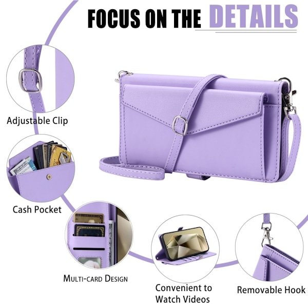 SKALO Samsung A16 PU-Læder Envelope Flip Cover - Lilla Purple