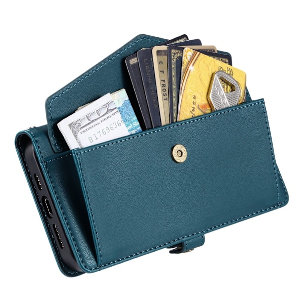 SKALO iPhone 16e PU-Läder Envelope Plånboksfodral - Grön Grön