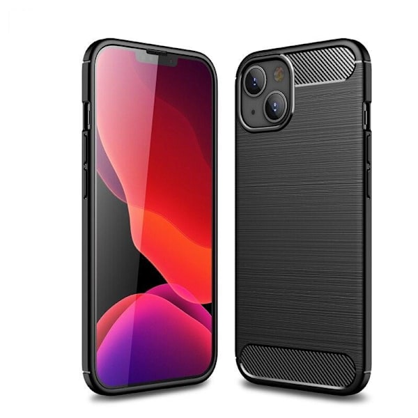 SKALO iPhone 13 Armor Carbon Iskunkestävä TPU suojakuori - Valitse väri Black