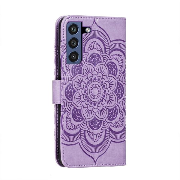 SKALO Samsung S21 FE Mandala Plånboksfodral - Lila Purple