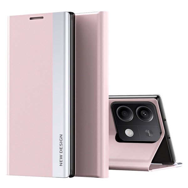 SKALO Xiaomi Redmi Note 13 Pro 5G Ultraslim PU-Läder Fodral - Ro Rosa
