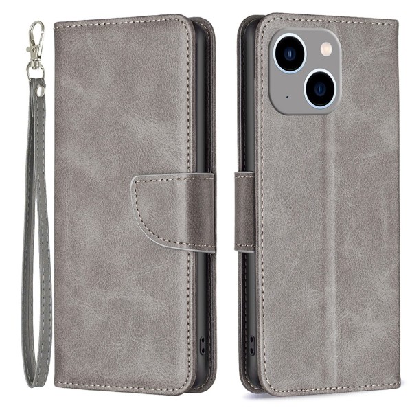SKALO iPhone 15 Plus Plånboksfodral i PU-Läder - Grå grå
